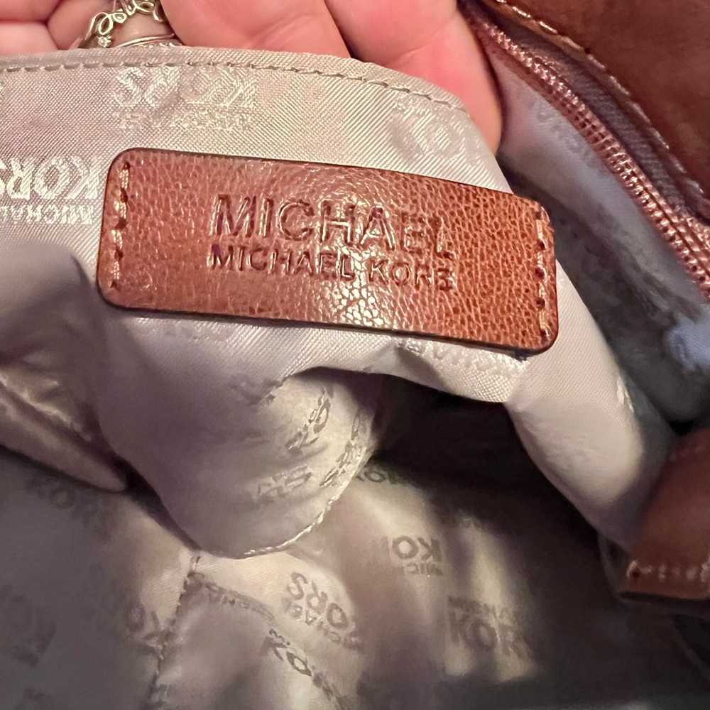 Michael by Michael Kors Naomi Cognac Leather Satchel / Crossbody Bag. EUC - Picture 10 of 10